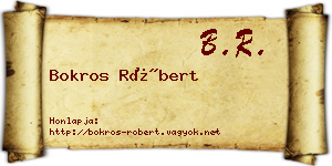 Bokros Róbert névjegykártya