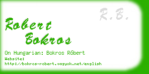 robert bokros business card